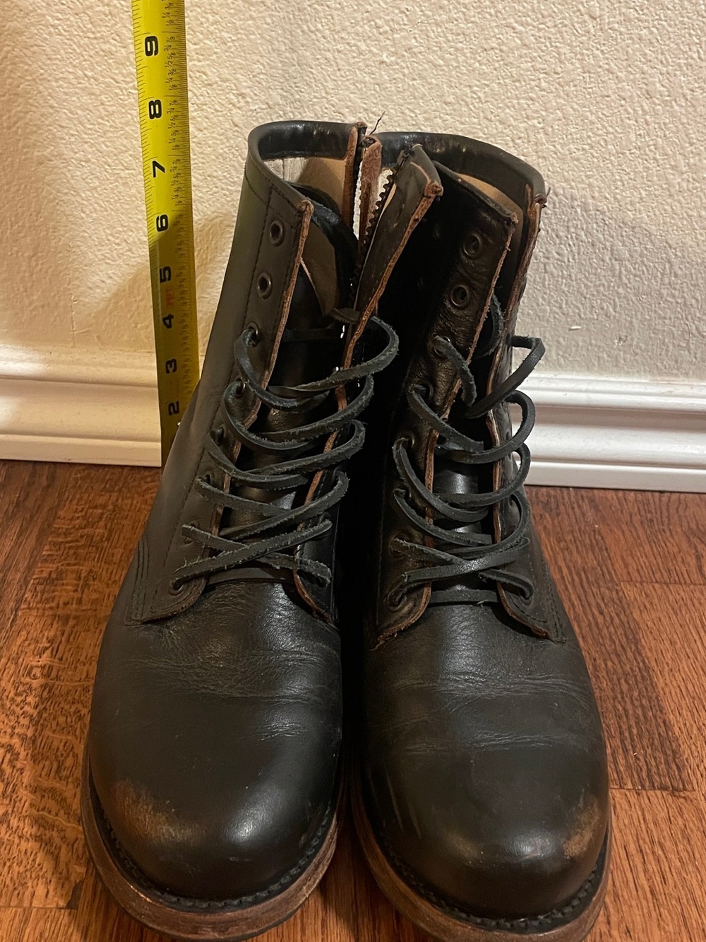 Women’s Freebird Manchester Black Leather Lace-Up Combat Boots